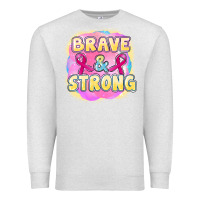 Oatmeal Heather brave and strong cancer Premium Sweatshirt - FaDigitalArtStudio