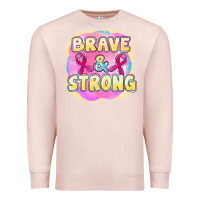 Pale Pink brave and strong cancer Premium Sweatshirt - FaDigitalArtStudio