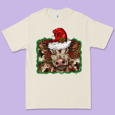 Christmas Background Baby Calf Premium Tee Designed By Barkaloodesign