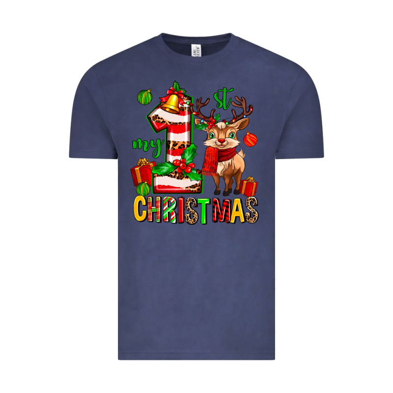 My First Christmas Reindeer Vintage Tee by MaliasSmallBusiness | Teevron