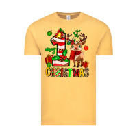 Vintage Mustard my first christmas reindeer Vintage Tee - MaliasSmallBusiness