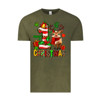 Vintage Olive my first christmas reindeer Vintage Tee - MaliasSmallBusiness