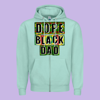Dope Black Dad Zipper Hoodie Designed By Cowgirlartshop