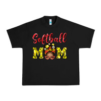 Black Softball Mom And Afro Messy Bun Mom Urban Heavy Tee - BundleAndBundleShop
