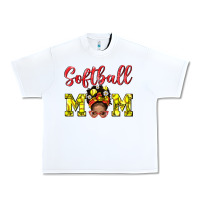 White Softball Mom And Afro Messy Bun Mom Urban Heavy Tee - BundleAndBundleShop