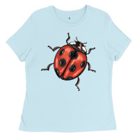 Baby Blue ladybug Ladies Tee - BarkalooDesign