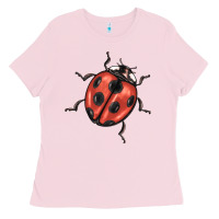 Bubblegum Pink ladybug Ladies Tee - BarkalooDesign