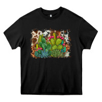 Black watercolor cactus western background Heavy Core Tee - BarkalooDesign