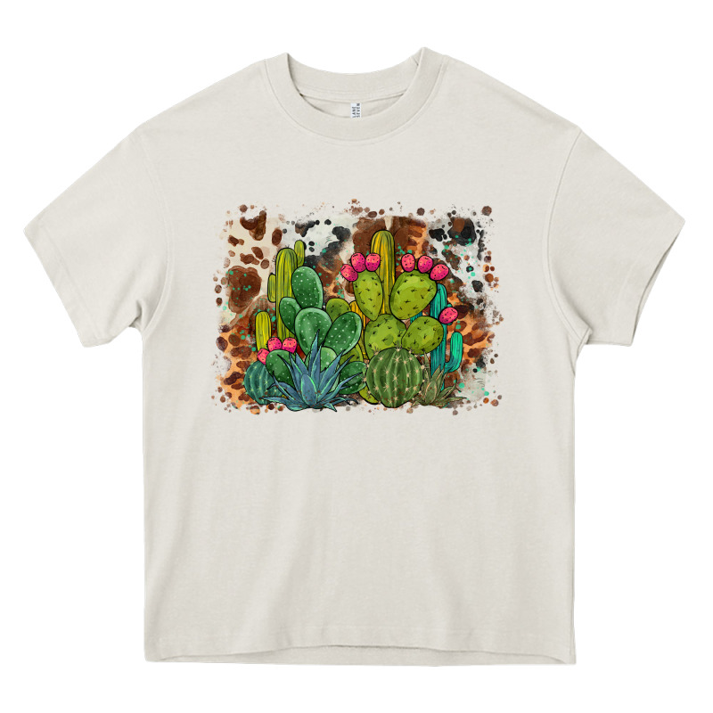 Watercolor Cactus Western Background Heavy Core Tee by BarkalooDesign | Teevron