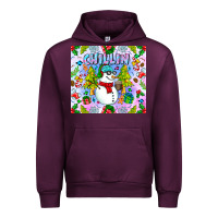 Mauve Wine Chillin Snow Urban Hoodie - CowhideDigitalArt