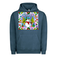 Pigment Midnight Navy Chillin Snow Urban Hoodie - CowhideDigitalArt