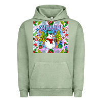 Pigment Oil Green Chillin Snow Urban Hoodie - CowhideDigitalArt