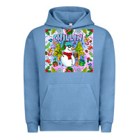 Pigment Pebble Blue Chillin Snow Urban Hoodie - CowhideDigitalArt