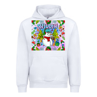 White Chillin Snow Urban Hoodie - CowhideDigitalArt
