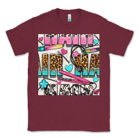 Burgundy leopard and cowhide hair and curling iron with hearts and flowers seam Classic Tee - BundleAndBundleShop