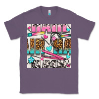 Leopard And Cowhide Hair And Curling Iron With Hearts And Flowers Seam Classic Tee | Teevron