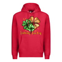 Cardinal Feeling lucky with clover Premium Hoodie - HowdyJamesFarm