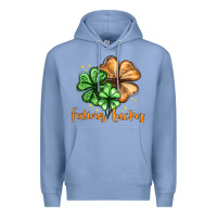 Colony Blue Feeling lucky with clover Premium Hoodie - HowdyJamesFarm