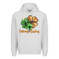 Dove Grey Feeling lucky with clover Premium Hoodie - HowdyJamesFarm