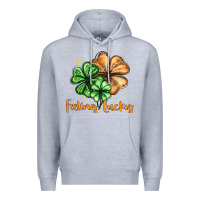 Heather Grey Feeling lucky with clover Premium Hoodie - HowdyJamesFarm