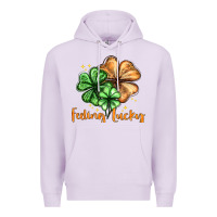 Lilac Feeling lucky with clover Premium Hoodie - HowdyJamesFarm