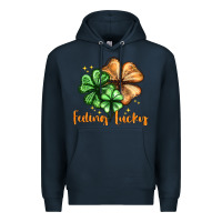 Navy Feeling lucky with clover Premium Hoodie - HowdyJamesFarm