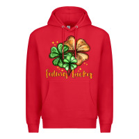 Red Feeling lucky with clover Premium Hoodie - HowdyJamesFarm