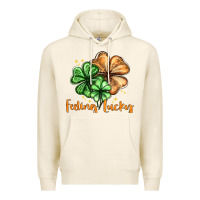 Tofu Feeling lucky with clover Premium Hoodie - HowdyJamesFarm