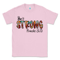 Bubblegum Pink she is strong provebs Classic Tee - CowhideDigitalArt