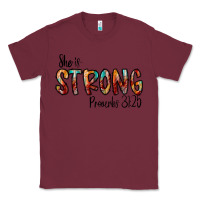 Burgundy she is strong provebs Classic Tee - CowhideDigitalArt
