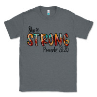 Charcoal Heather she is strong provebs Classic Tee - CowhideDigitalArt