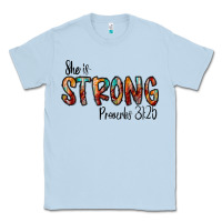 Dusty Blue she is strong provebs Classic Tee - CowhideDigitalArt