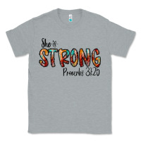 Heather Grey she is strong provebs Classic Tee - CowhideDigitalArt