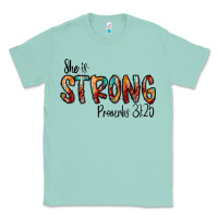 Seafoam she is strong provebs Classic Tee - CowhideDigitalArt