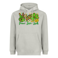 Moon Dust St. Patrick's Day Peace love luck Heavyweight Hoodie - OliviaCreatesArt
