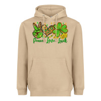 Mushroom St. Patrick's Day Peace love luck Heavyweight Hoodie - OliviaCreatesArt
