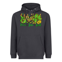 Smoke St. Patrick's Day Peace love luck Heavyweight Hoodie - OliviaCreatesArt