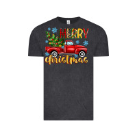 Vintage Black merry christmas truck Vintage Tee - MaliasSmallBusiness