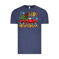 Vintage Denim merry christmas truck Vintage Tee - MaliasSmallBusiness