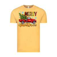 Vintage Mustard merry christmas truck Vintage Tee - MaliasSmallBusiness