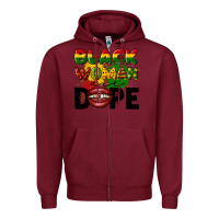 Burgundy black woman are dope Zipper Hoodie - CowGirlArtShop