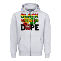 Heather Grey black woman are dope Zipper Hoodie - CowGirlArtShop