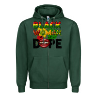 Sports Green black woman are dope Zipper Hoodie - CowGirlArtShop