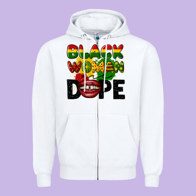 Black Woman Are Dope Zipper Hoodie Designed By Cowgirlartshop