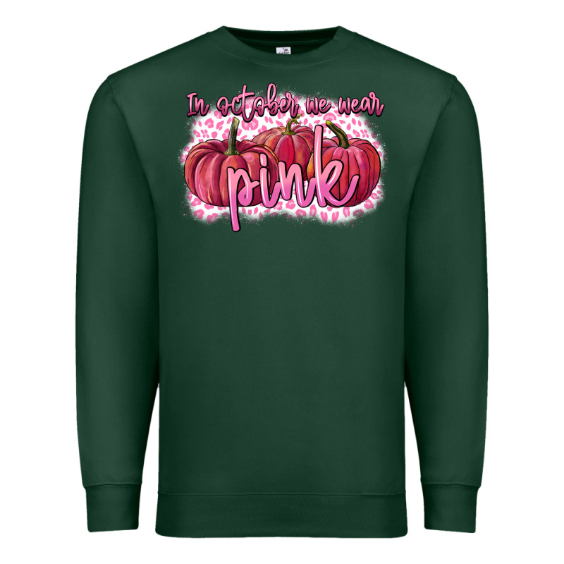 In October We Wear Pink Breast Cancer Premium Sweatshirt by FaDigitalArtStudio | Teevron