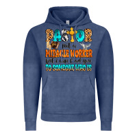 Vintage Denim Pastor not a miracle worker Vintage Hoodie - MaliasSmallBusiness