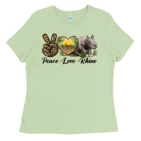 Matcha peace love rhino Ladies Tee - LillyAllenDesigns