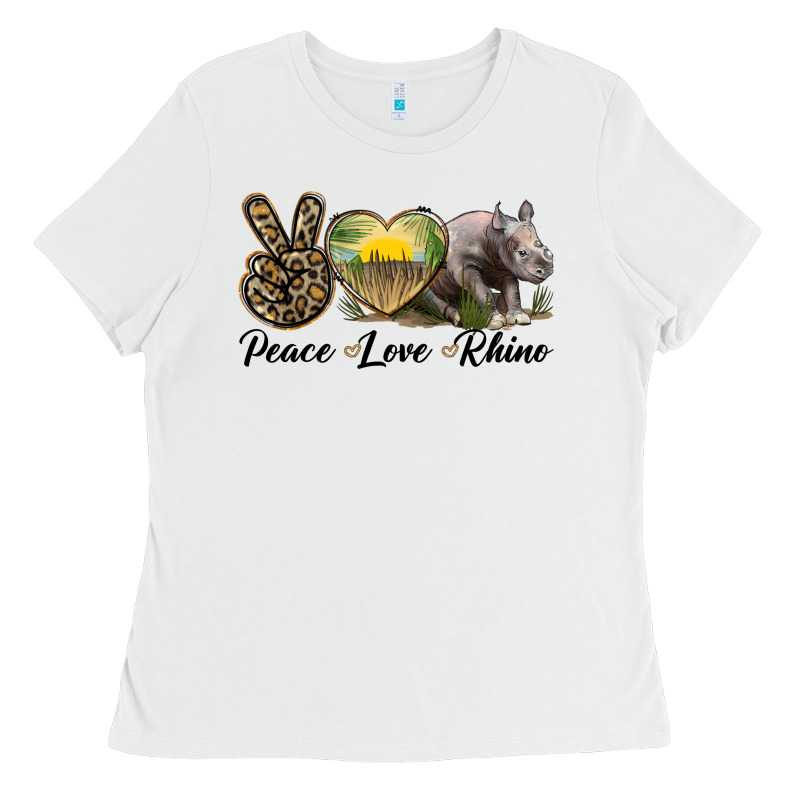 Peace Love Rhino Ladies Tee by LillyAllenDesigns | Teevron