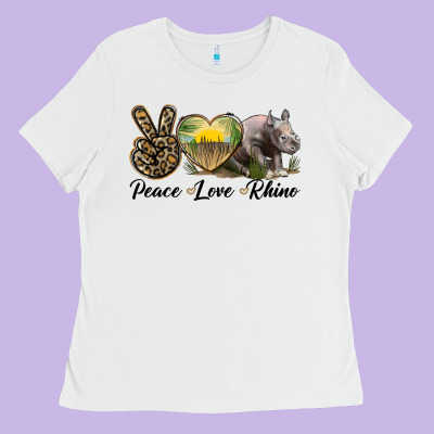 Peace Love Rhino Ladies Tee Designed By Lillyallendesigns