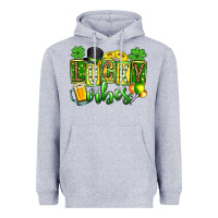 Heather Grey St. Patrick's Lucky vibes Heavyweight Hoodie - OliviaCreatesArt
